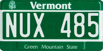VT license plate NUX485