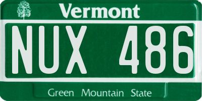 VT license plate NUX486
