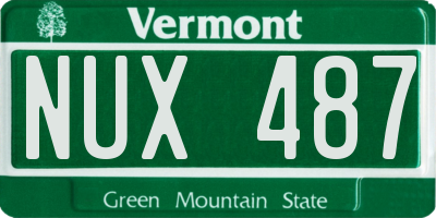 VT license plate NUX487