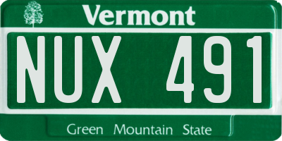 VT license plate NUX491