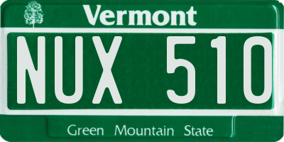 VT license plate NUX510