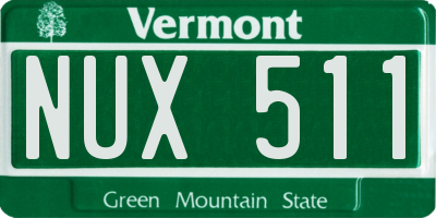 VT license plate NUX511