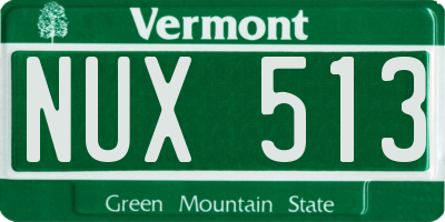 VT license plate NUX513