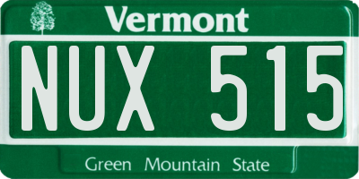 VT license plate NUX515
