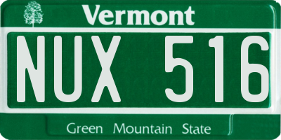 VT license plate NUX516
