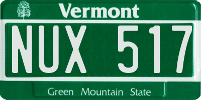 VT license plate NUX517
