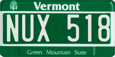 VT license plate NUX518