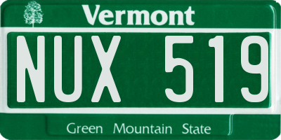 VT license plate NUX519