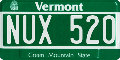 VT license plate NUX520
