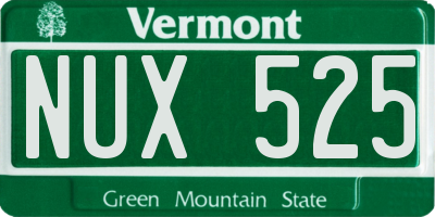 VT license plate NUX525