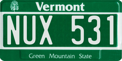 VT license plate NUX531