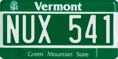 VT license plate NUX541
