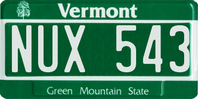 VT license plate NUX543