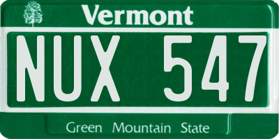 VT license plate NUX547