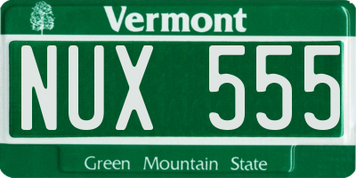VT license plate NUX555