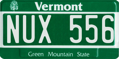 VT license plate NUX556
