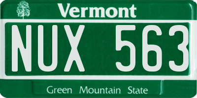 VT license plate NUX563
