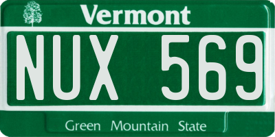 VT license plate NUX569