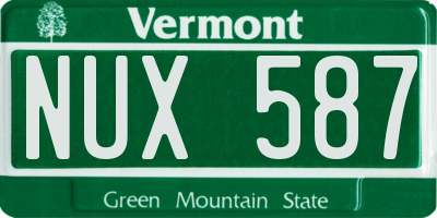 VT license plate NUX587