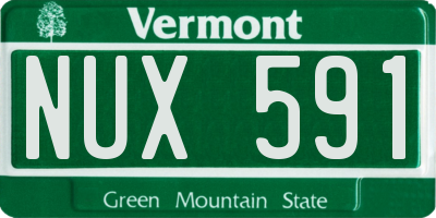 VT license plate NUX591