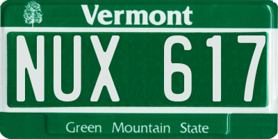 VT license plate NUX617