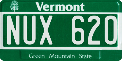 VT license plate NUX620