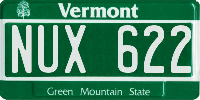 VT license plate NUX622