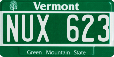 VT license plate NUX623