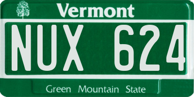 VT license plate NUX624