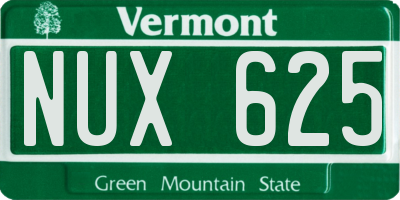 VT license plate NUX625
