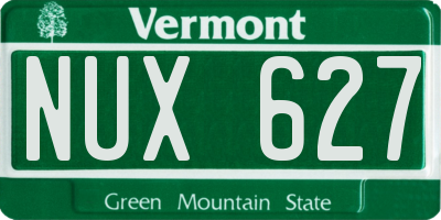 VT license plate NUX627
