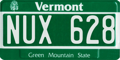 VT license plate NUX628