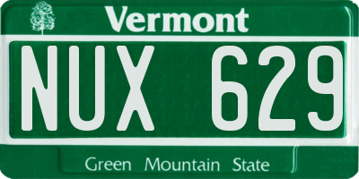 VT license plate NUX629