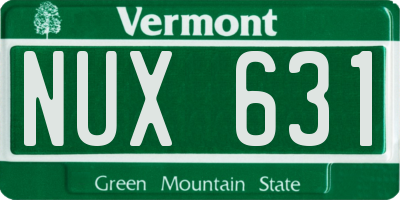 VT license plate NUX631