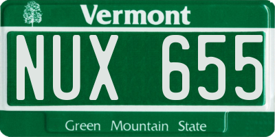 VT license plate NUX655