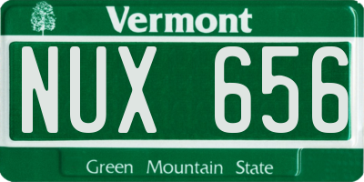 VT license plate NUX656