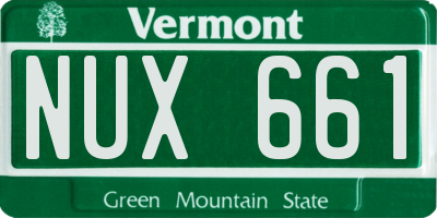 VT license plate NUX661