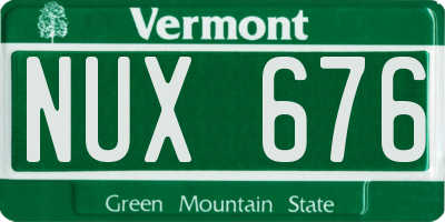 VT license plate NUX676