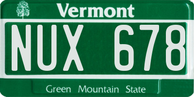 VT license plate NUX678