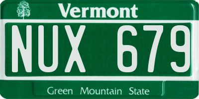 VT license plate NUX679
