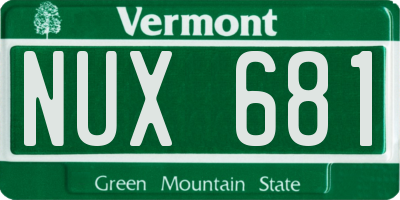 VT license plate NUX681