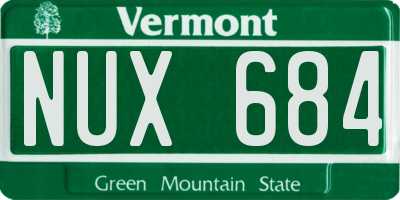 VT license plate NUX684