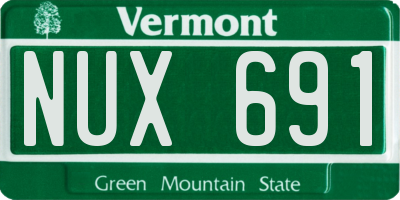 VT license plate NUX691