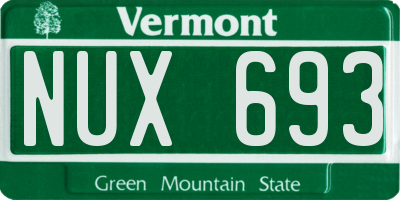 VT license plate NUX693