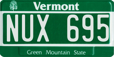 VT license plate NUX695