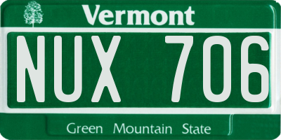 VT license plate NUX706