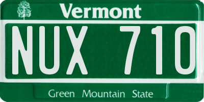 VT license plate NUX710