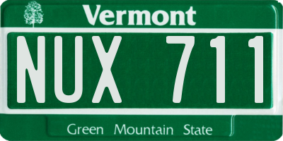 VT license plate NUX711