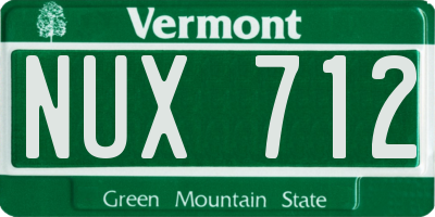 VT license plate NUX712