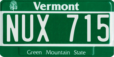 VT license plate NUX715